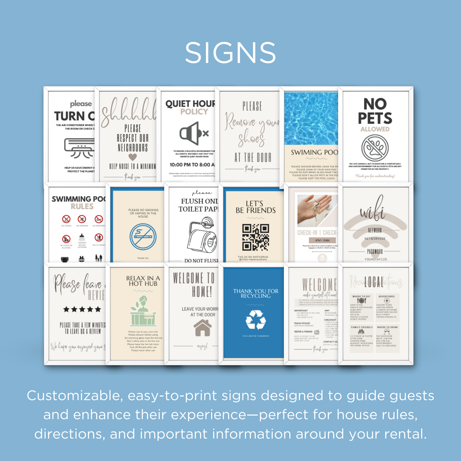 Guest Information Signs